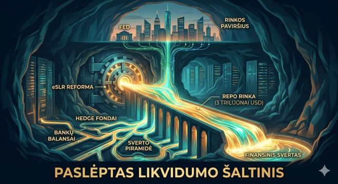 3 trilijonų USD Repo bomba: kodėl rinkos kyla kai tiek įtampos?